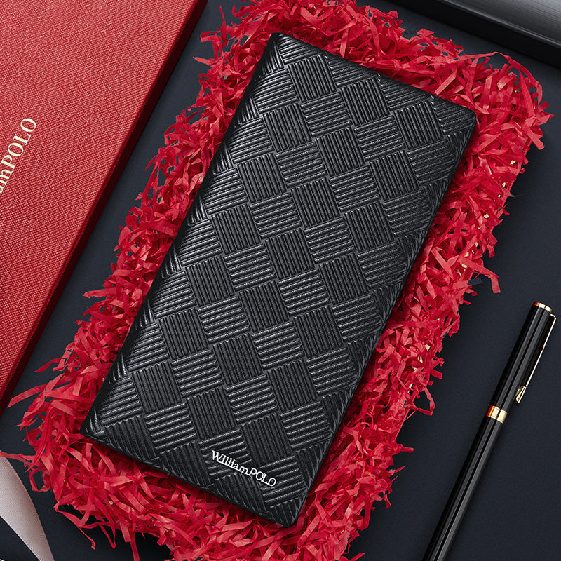 100% Genuine Long Leather Wallet for Men