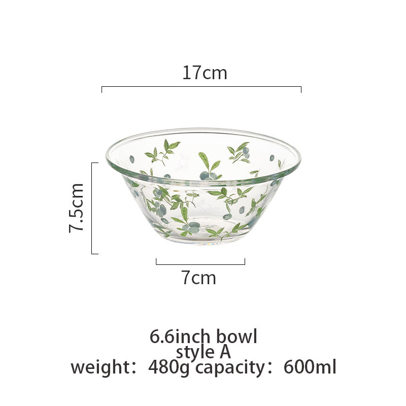 transparent glass salad fruit bowl, view 6 - MRSLM