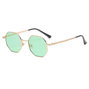retro polygonal metal sunglasses, view 9 - MRSLM