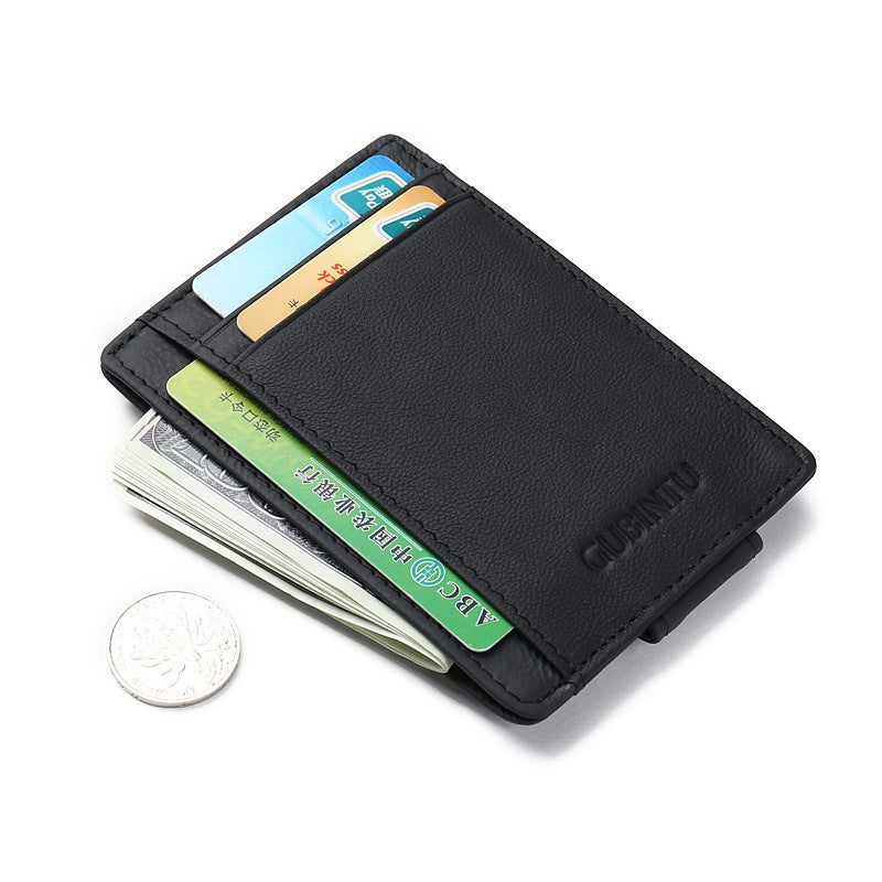 men's thin leather money clip wallet, view 11 - MRSLM