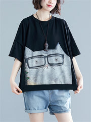 cartoon cat t-shirt, view 7 - MRSLM