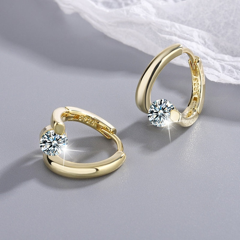 925 sterling silver crystal hoop earrings, view 5 - MRSLM