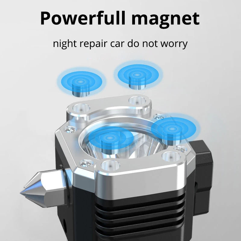 4-in-1 usb charging flashlight with safety hammer, view 7 - MRSLM
