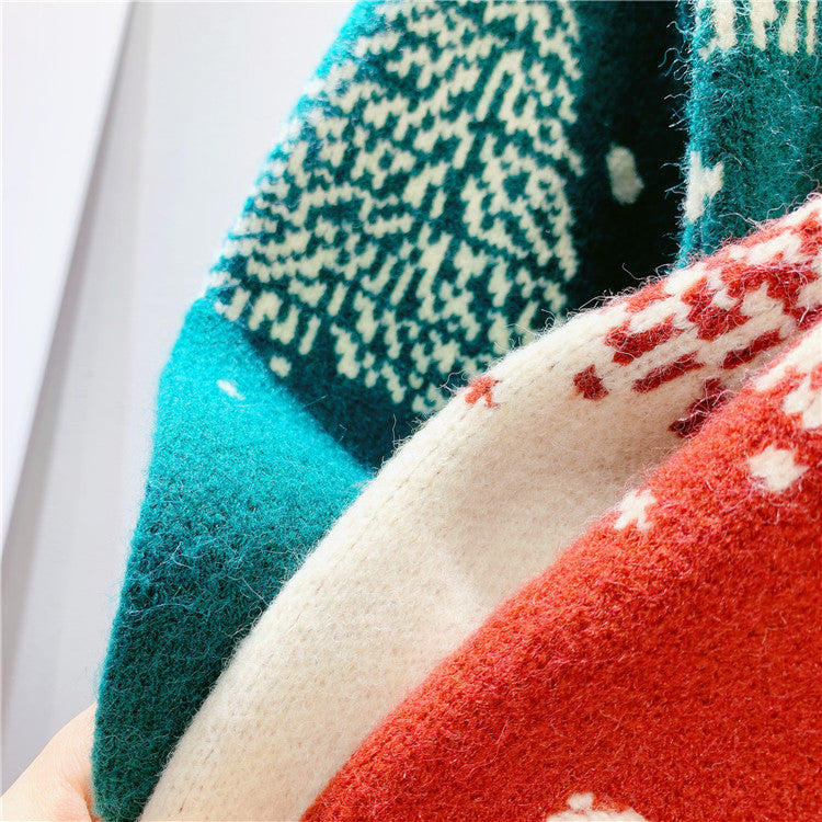 Women's Christmas tree jacquard sweater, view 8 - MRSLM