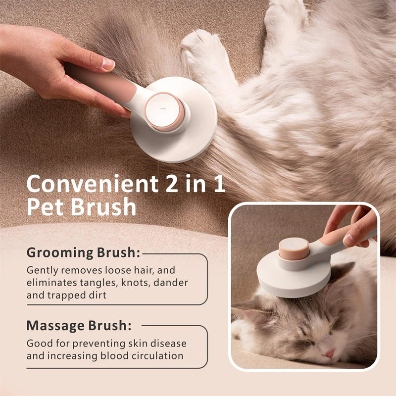 2-in-1 cat hair brush and pet grooming comb, view 4 - MRSLM