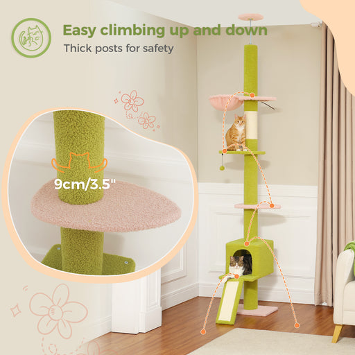 5-tier floor to ceiling cat tree, view 2 - MRSLM