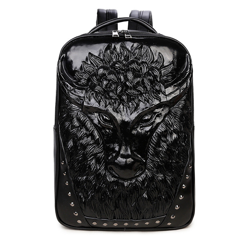 creative 3d cow design backpack, view 2 - MRSLM