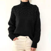 cable woven high collar sweater, view 12 - MRSLM