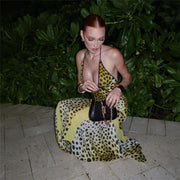 yellow halter backless dress, view 2 - MRSLM