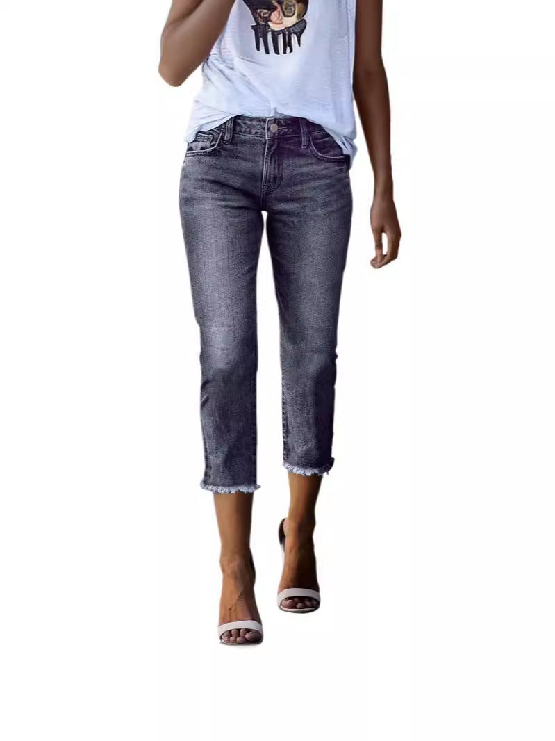 Women's retro slim-fit stretch jeans, view 9 - MRSLM
