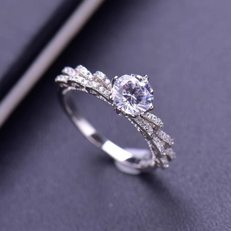 bow moissanite wedding ring - MRSLM