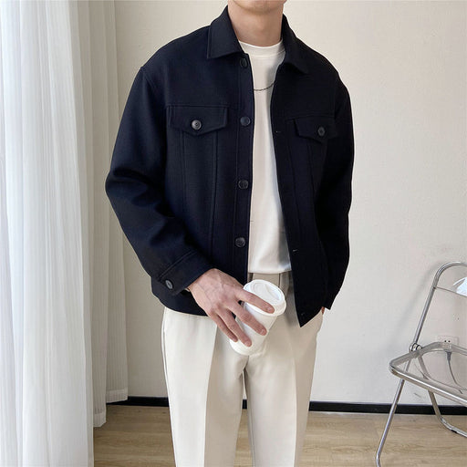 men's single-breasted short lapel coat - MRSLM