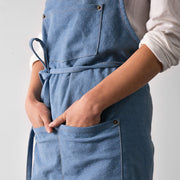 Thick cotton denim kitchen apron, view 2 - MRSLM