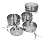 Stainless steel camping cookware set, view 2 - MRSLM