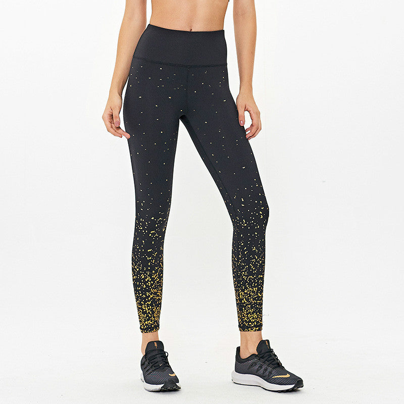 Star print quick-drying yoga pants, view 4 - MRSLM