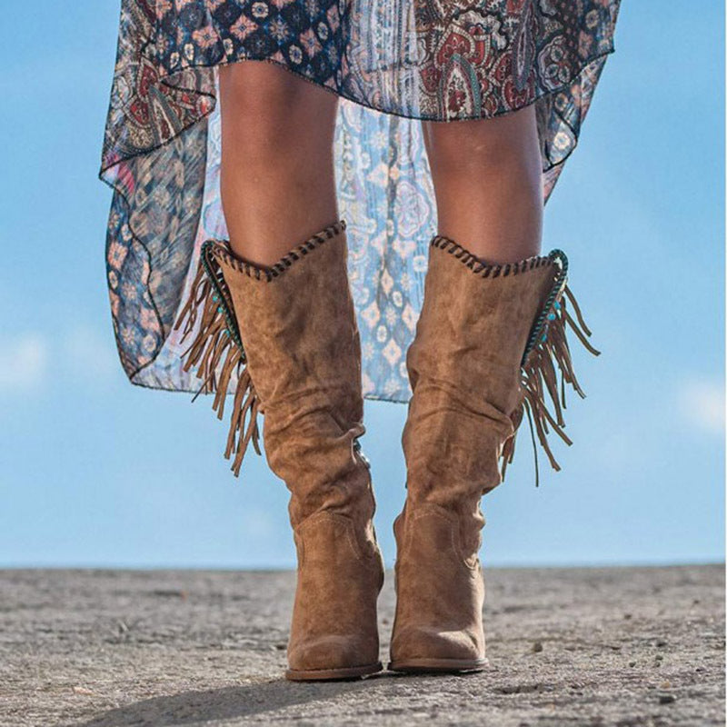 Fringed suede boots, view 2 - MRSLM