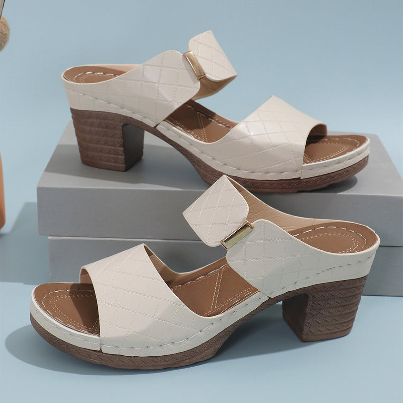 Round-toe high heel slippers, view 5 - MRSLM