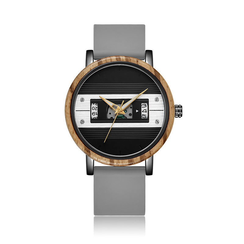 men's wood-like digital watch, view 6 - MRSLM