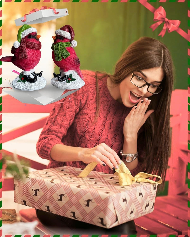 Red cardinal Christmas figurine, view 3 - MRSLM