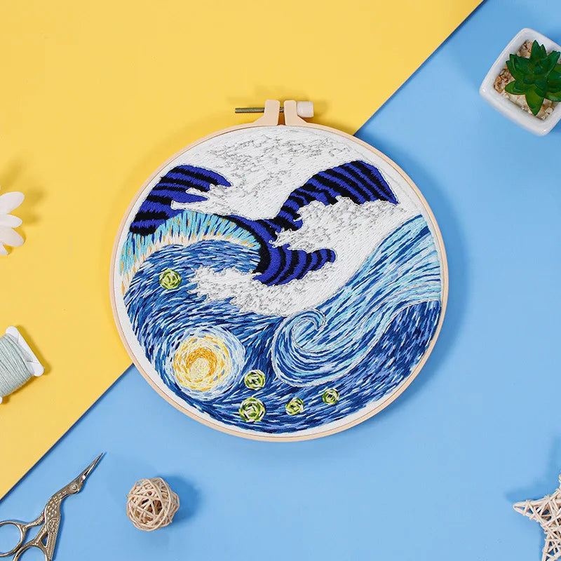 Starry Night embroidery starter kit, view 4 - MRSLM