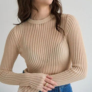 striped see-through knit top, view 28 - MRSLM