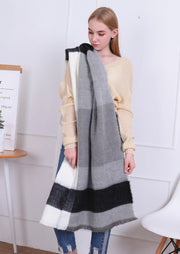 Oversized plaid faux cashmere scarf, view 5 - MRSLM