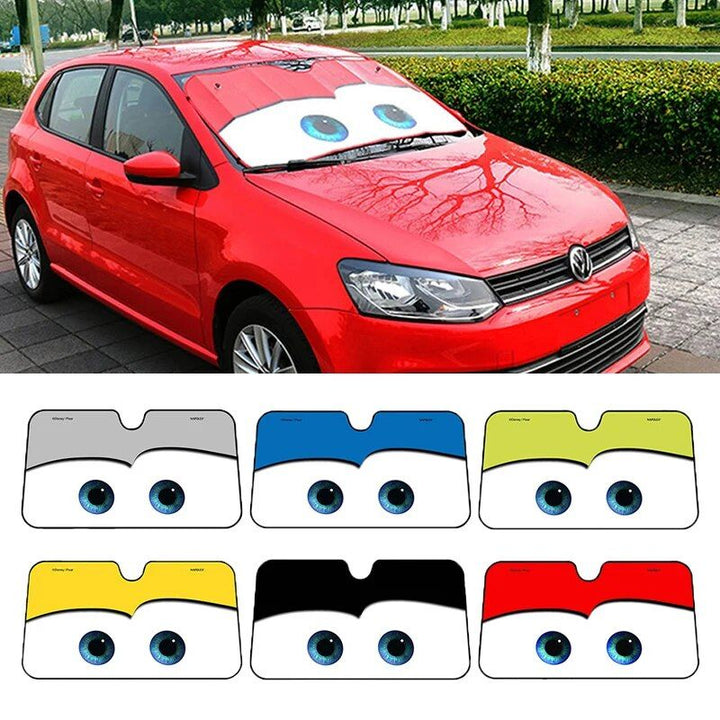 Aluminum Foil Car Sunshade with Heated Eyes Design – Windshield Solar Protector