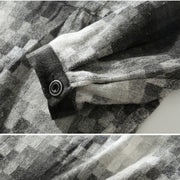 Men's black and white plaid oversized shirt, view 4 - MRSLM