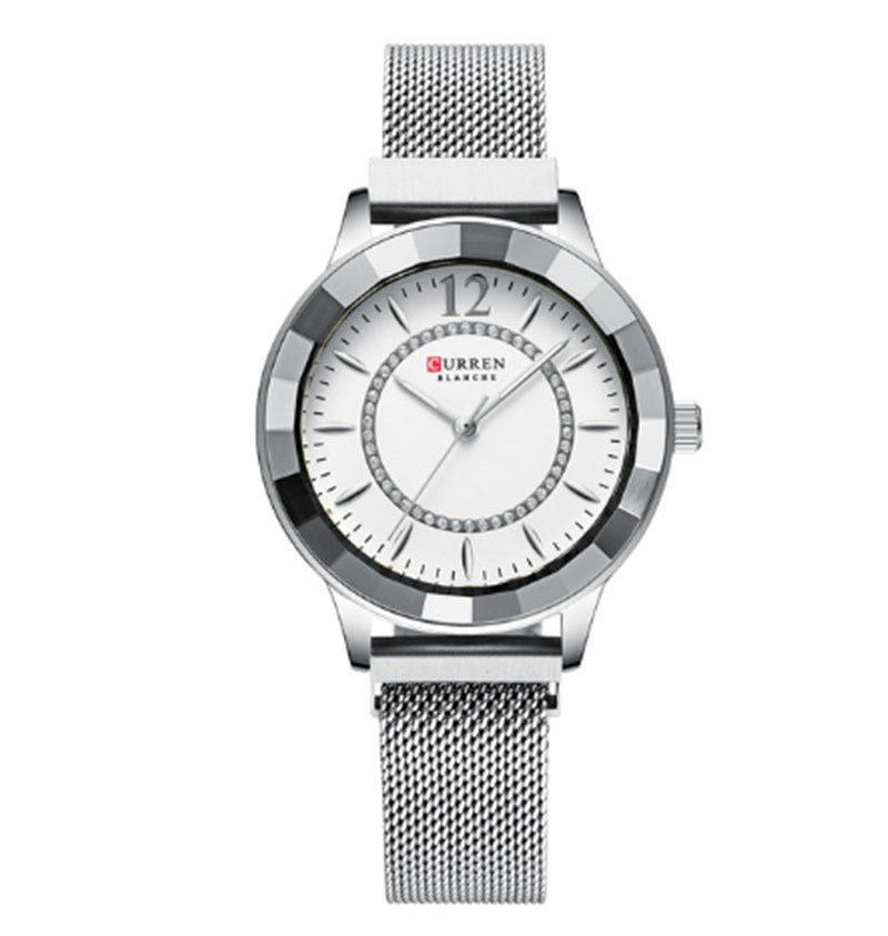 ladies magnet buckle mesh watch, view 5 - MRSLM
