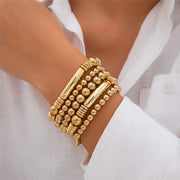 chunky beaded punk bracelet, view 2 - MRSLM