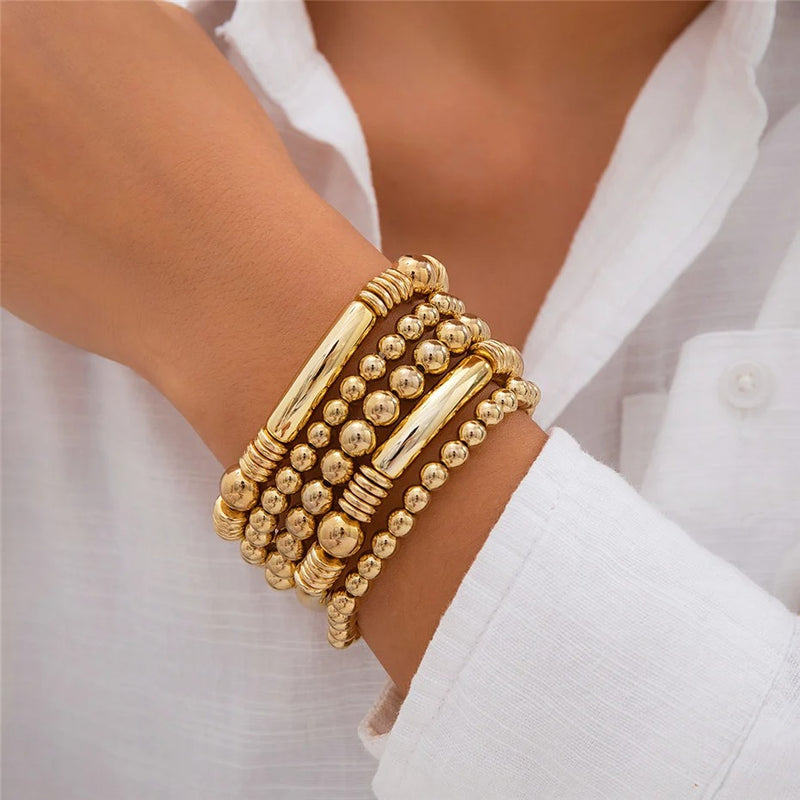 chunky beaded punk bracelet, view 2 - MRSLM