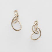 simple line silver earrings, view 2 - MRSLM