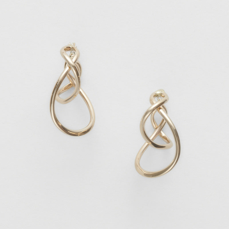 simple line silver earrings, view 2 - MRSLM