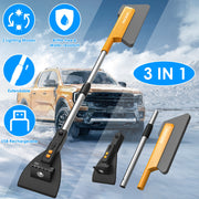 3-in-1 telescopic car snow brush, ice scraper and shovel with light - MRSLM