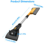 3-in-1 telescopic car snow brush, ice scraper and shovel with light, view 8 - MRSLM