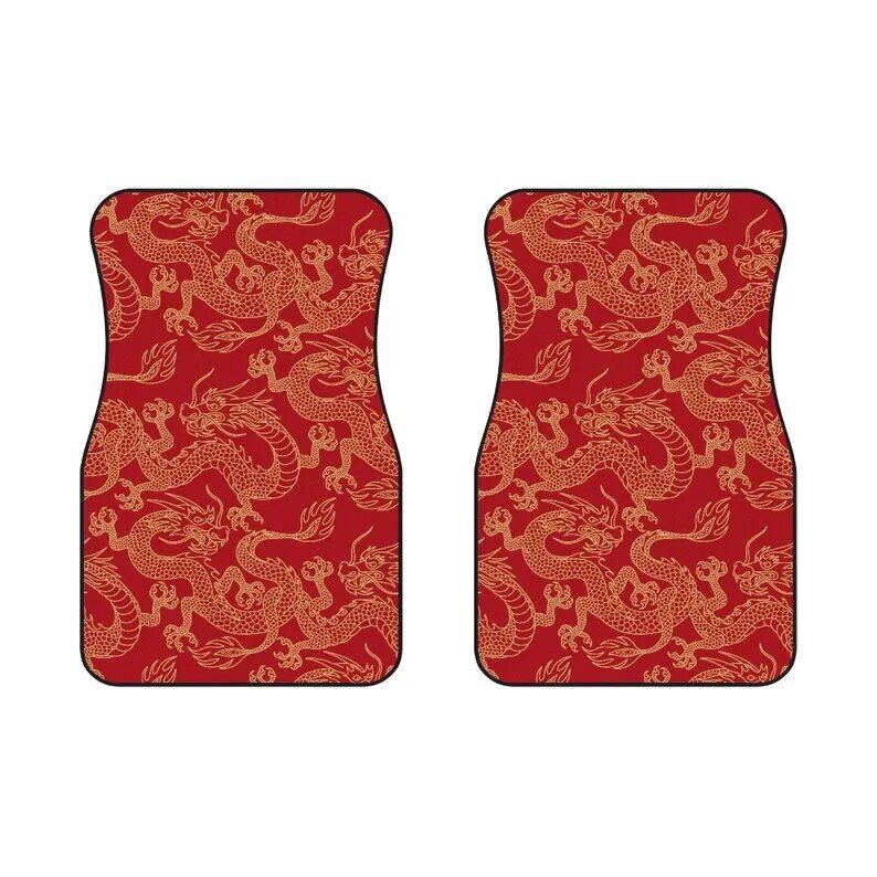 red dragon print car floor mats, view 4 - MRSLM
