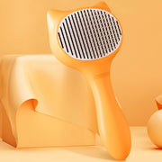self-cleaning dog and cat grooming brush, view 3 - MRSLM