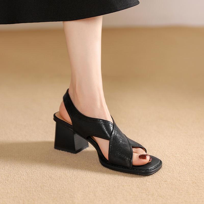 genuine leather summer sandals, view 4 - MRSLM