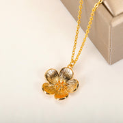 elegant floral stainless steel necklace, view 6 - MRSLM