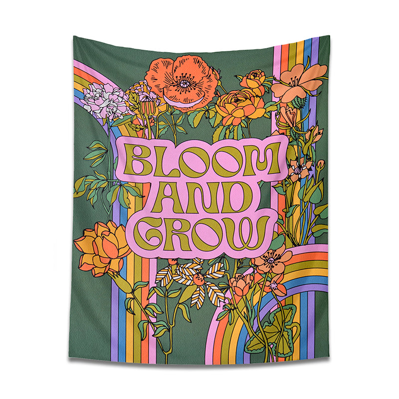 70s retro rainbow flower tapestry, view 8 - MRSLM