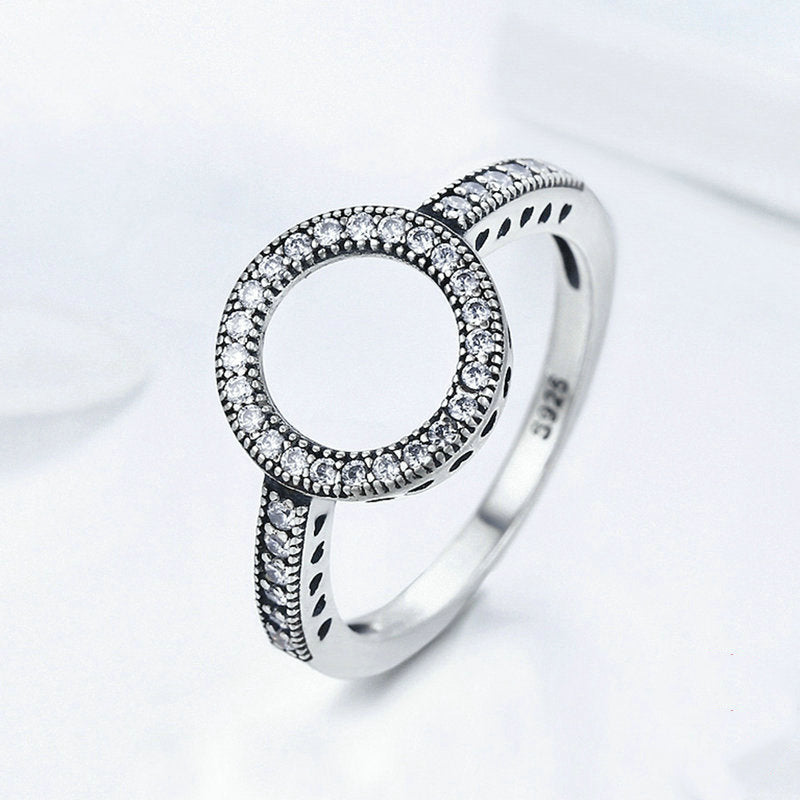 S925 silver simple inlaid ring, view 2 - MRSLM