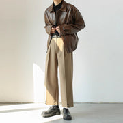 men's retro pu leather coat, view 4 - MRSLM