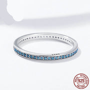 slim silver zircon ring - MRSLM