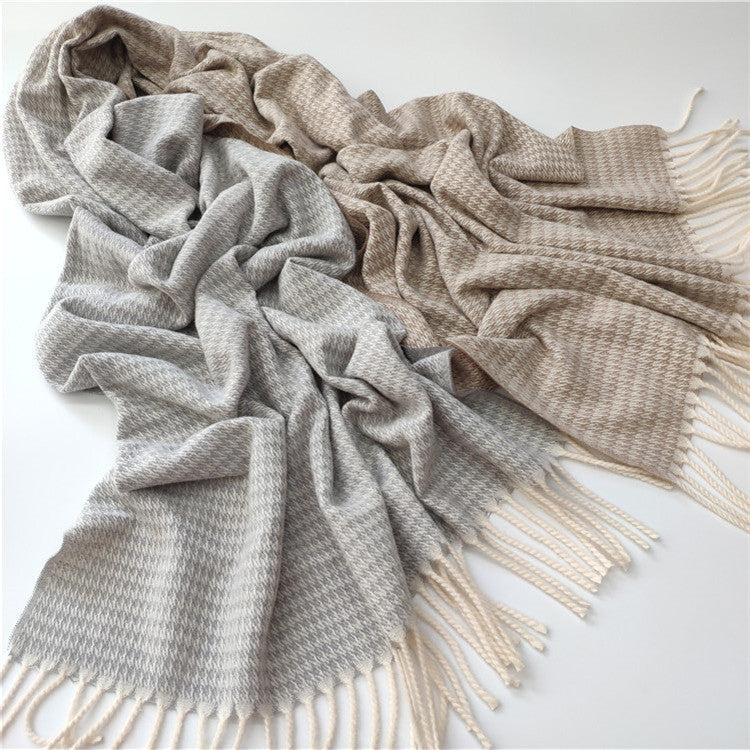 Tie-dye faux cashmere tassel scarf, view 10 - MRSLM