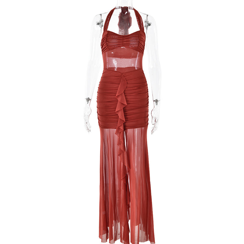 halter pleated dress, view 6 - MRSLM