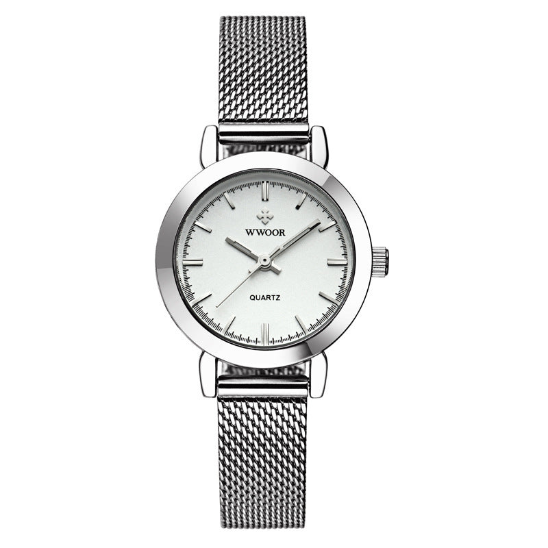 women's mesh band quartz watch, view 4 - MRSLM
