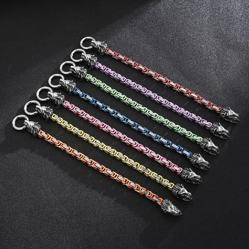 lion head king chain titanium steel bracelet, view 2 - MRSLM