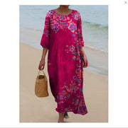 round-neck printed casual dress, view 13 - MRSLM