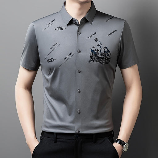 Men's rhinestone printed shirt - MRSLM