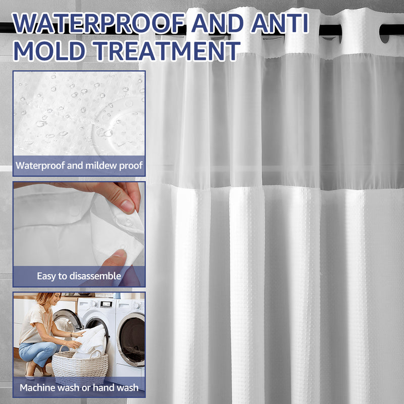 Waterproof double layer shower curtain, view 8 - MRSLM